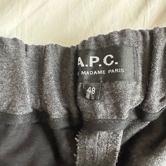 A.P.C. men’s drawstring grey twill slacks euro size 48 - Picture 2 of 4